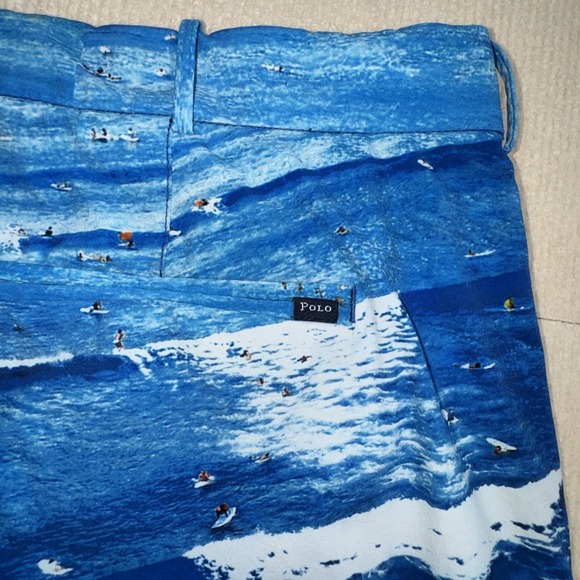 Polo Ralph Lauren Men's Swim Golf Stretch Wicking Shorts Blue Multi Size 36 - Picture 8 of 10